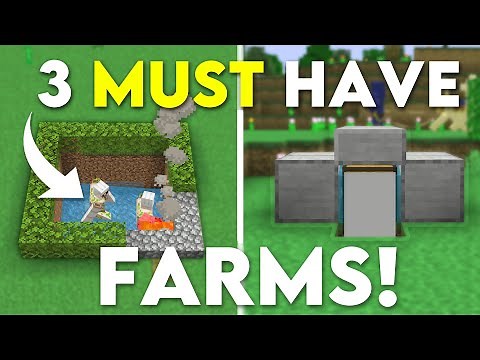 3 EASY Starter Farms For Beginners In Minecraft Bedrock 1.21! (Iron Farm, XP Farm, Food Farm)