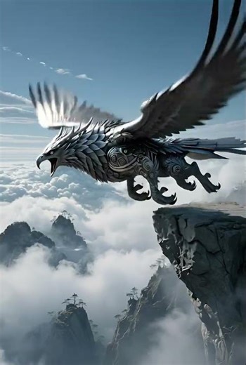 Majestic Silver Dragon Soaring Through the Clouds – Epic Fantasy Art