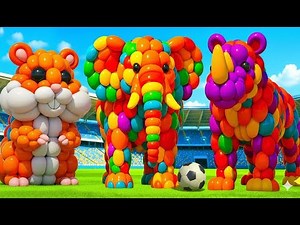 Inflatable Mascot Madness on the Football Field! 🤯🎈🐻 | The Ultimate Balloon Animation