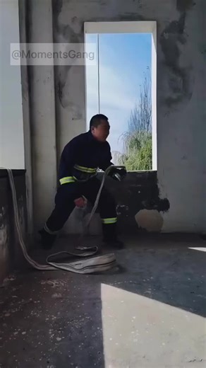 Fireman emergency extraction practice