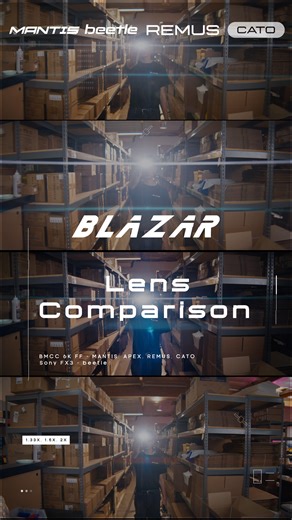 Blazar Lens on Instagram: "Testing every Blazar lens, in a true apples-to-apples comparison. Same setup, same distance, all shot wide open. #Testing MANTIS, APEX, beetle, REMUS, and CATO. See flares, close-focus, and distortion across every focal length. Watch the full test on our YouTube channel, as well as a download link for full quality. You can also try our free Blazar Anamorphic Calculator to explore anamorphic pairings. #lenstest #anamorphic #lensflare #blazar #blazarremus #sonyfx3 #bmcc6