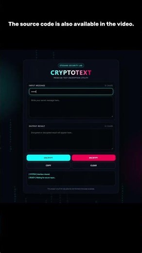 Build a Secret Message Encryptor with HTML, CSS & JavaScript 🔐