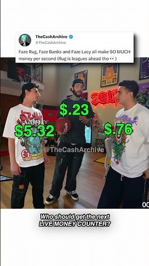 Faze Rug and Faze Banks LIVE salary wage COMPARED 🤑 #money
