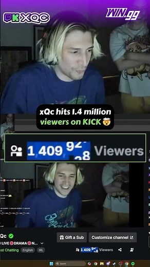 xQc Reaches 1M Followers on Kick 🚀 #xqc #kickstreaming #topstreamers