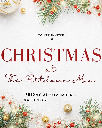 2.7K views · 67 shares | Celebrate the season at The Piltdown Man  Our festive set menu runs 21 November to 27 December, with 2 or 3 course options for both lunch and dinner (excluding Sundays & Christmas Day). We’re open on Christmas Day too, serving a wonderful 3-course menu. #ChristmasAtThePiltdownMan #FestiveDining #ChristmasMenu #PiltdownManPub #CosyPubVibes #ChristmasDinner #FestiveSeason #BookYourTable #EastSussexEats #PubDining | The Piltdown Man | Facebook