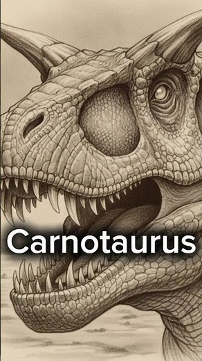 Carnotaurus – a horned, fast-running dinosaur with tiny arms. #worldhistory #facts #history