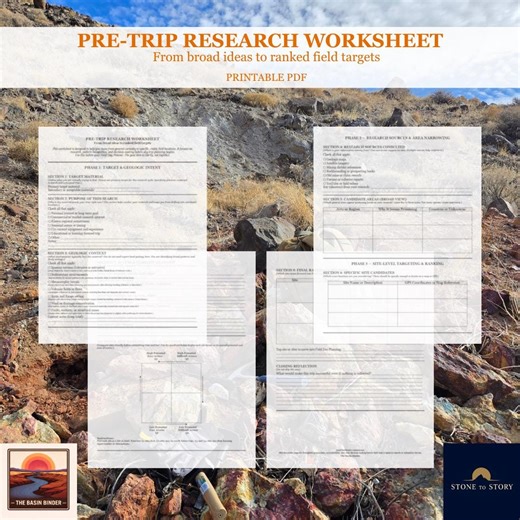 Pre-trip Research Worksheet for Rockhounding & Field Exploration - Etsy