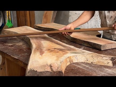“Witness the Miracle! Red Wood and Bark Transformed into Stunning Luxury Furniture