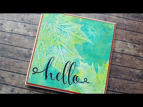 Gel Printing with Leaves and Feathers