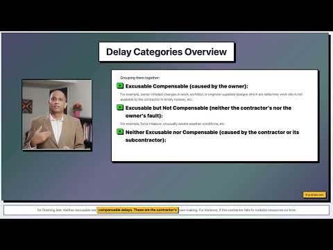 Delay Categories Overview: Sample Lecture from ''Delay Analysis and EOT Claims Master Class'