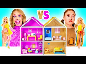 We Built an Amazing Dollhouse for Barbie: Rich vs. Poor Challenge | Crazy TeenTeam Challenge