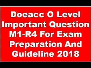 Doeacc O Level Important Question M1-R4 For Exam Preparation And Guideline 2018