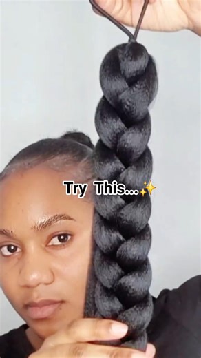Slick braid ponytail on short hair!