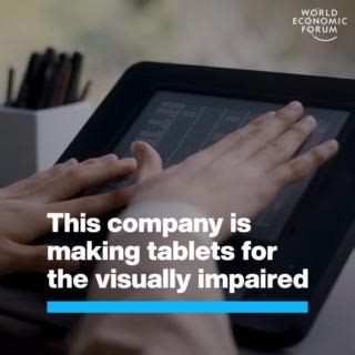 This tablet allows visually impaired users play games, watch movies and browse the web. Learn more about disability inclusion: https://ow.ly/pInb50QvvBN Dot Inc. | World Economic Forum