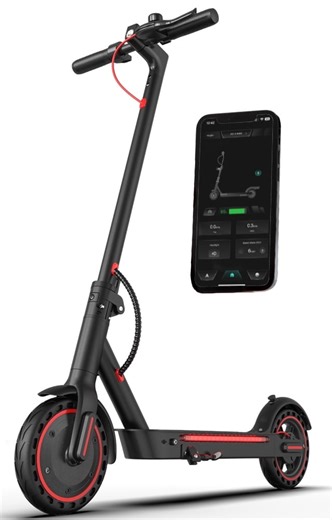 Electric Scooters for Adults, with App Control & Double Braking System, 550W Motor Folding E-Scooter, 19Mph 21 Miles, Built-in Side Lights UL2272 Certified for Adults