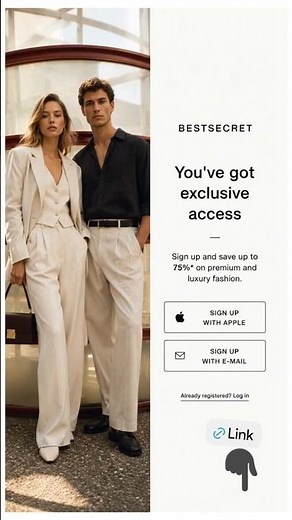 BestSecret invitation link! 🛍️ Save up to 75% OFF on premium and luxury fashion brands
