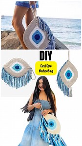 DIY Evil Eye Boho Bag #crafteraditi #handmade #diybag #diy #bohobag #ad | Crafter Aditi