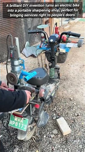 Creative DIY Mobile Sharpening Business Using Electric Bike Power
