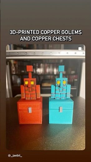 I Designed A 3D-Printable Minecraft Copper Golem Figurine