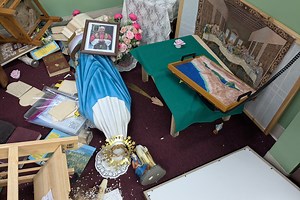 Thieves shatter statue of Virgin Mary in brutal robbery of a school