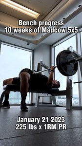 My bench press progress from 10 weeks of Madcow 5x5