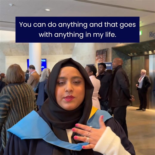 7.1K views · 184 reactions | “I can do anything that I set my mind to.” A massive congratulations to Khudayja who achieved a degree in English Literature and Creative Writing and is crossing the stage in Manchester today  #OUfamily | The Open University | Facebook