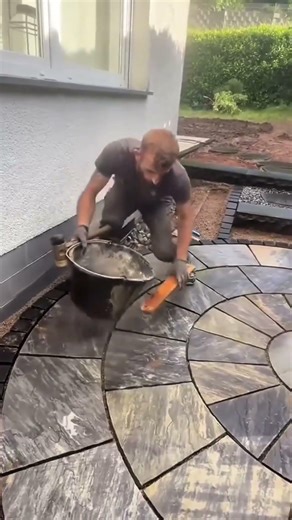 Install and secure natural paving stones using several fasteners and ensure they properly secured