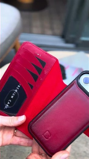 Bouletta Magic Wallet, iPhone 17 Air, geniune leather case, Burnished red