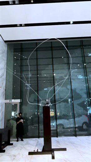 ryo kishi on Instagram: "Distorted Flower(2023) This work creates the shape of petals by rapidly spinning a ring of yarn. #installation #new_media_art #kinetic #art #flower #naturalphenomenon"