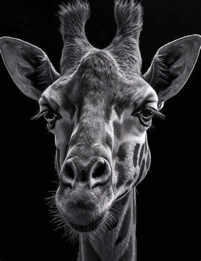 Set of 5 Black and White Giraffe Wall Art, Safari Animal Prints - Etsy