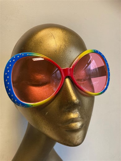 70s Style Oversize Glasses Rainbow Glasses With Rose Tinted Lenses - Etsy