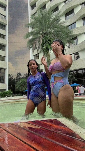 Playful Pool Moments: Mermaid Swimsuit Fun