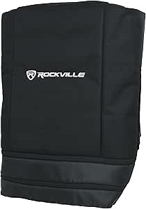 Rockville Best Cover 12 12" PA Speaker Padded Slip Cover, Adjustable Height, Rainproof Fabric, Easy-Access Handles, for DJs and Mobile Performers