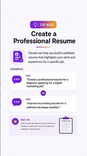 Claude Ai Tip #28: Resume Hack 🤯 Create a Professional Resume in Minutes!