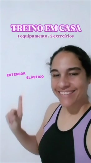 Treino em casa utilizando o extensor elástico: 5 variações de exercício!!! 😊🔥 #treino #treinoemcasa