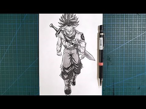 How to Draw Future Trunks Super Saiyan Rage [ Full Body ] | step by step drawing tutorial