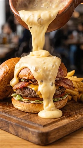 Cheese Waterfall Handmade Burger Mukbang 🍔 Rich Cheese Fondue Hamburger Real Sound ASMR