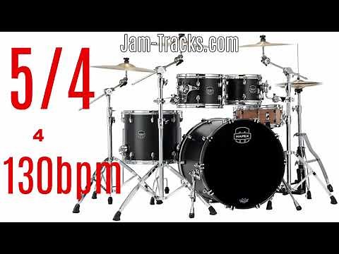 5/4 Odd Time beat Drums only Backing Track Tempo 130bpm