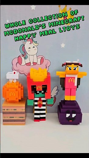 Full Collection of the adult McDonald's Minecraft Happy Meal Toys