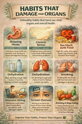 8 Common Habits Destroying Your Internal Organs #health #awareness