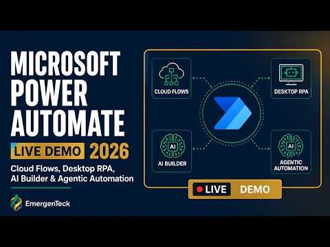 Microsoft Power Automate Live Demo 2026 | Cloud Flows, Desktop RPA, AI Builder & Agentic Automation