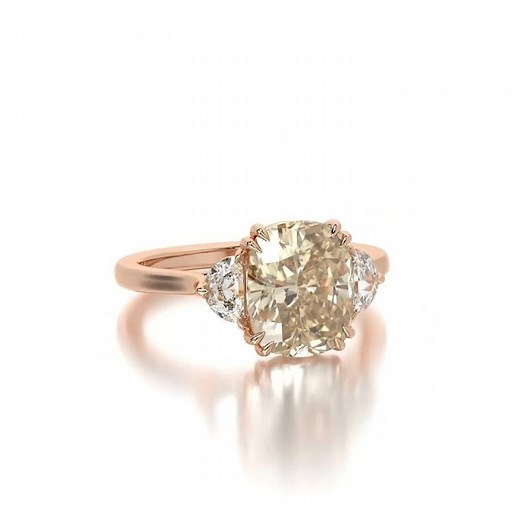 Champagne Diamond Engagement Ring in Pink Gold | Carl Blackburn Designs