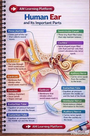 Human ear || Human ear diagram || Human ear structure and function#foryou #like #subscribe #shorts