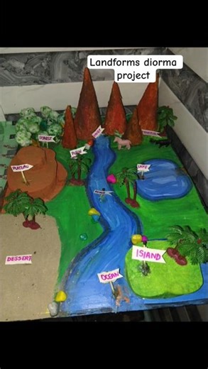 #school project made easy |landform diorma ,🌎#shorts