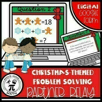 Engaging Christmas Holiday Math Relay: Middle School Digital Problem Solving Fun