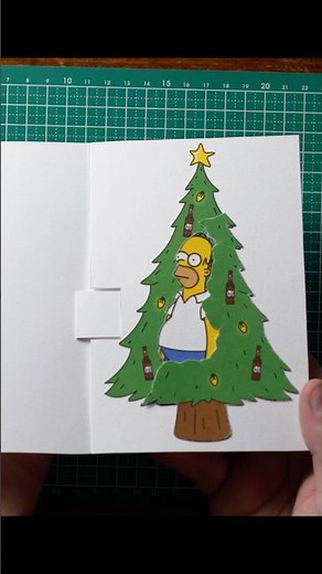Funny DIY Christmas Pop-Up Card with Homer Meme 🎄 #christmascard #simpsons