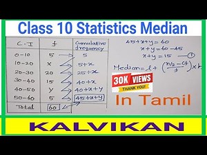 Class 10 Statistics Median Missing Frequency in Tamil / CBSE Maths In Tamil / Kalvikan