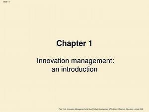 Chapter 1 Innovation management: an introduction - SlideServe