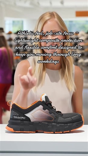 Timberland Men's Timberland PRO Powertrain EV Comp-Toe Athletic Work Sneaker #WorkSneakers #TimberlandPRO #OnFeetLook #MensWorkShoes #AllDayComfort