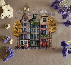 Amsterdam Fall Town Cross Stitch Pattern: Easy DIY (PDF Download) - Etsy